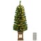 4 Ft Pre-Lit Potted Christmas Tree Artificial Entrance Tree W/ Led Lights And 160 Branch Tips